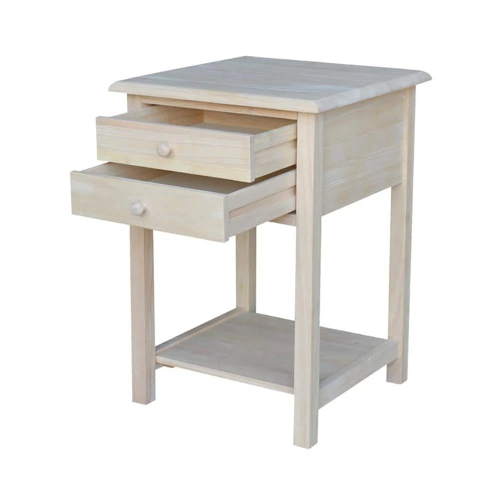Unfinished Lamp Table with 2-Drawer by International Concepts 10 Unfinished Lamp Table with 2-Drawer by International Concepts - Image 10