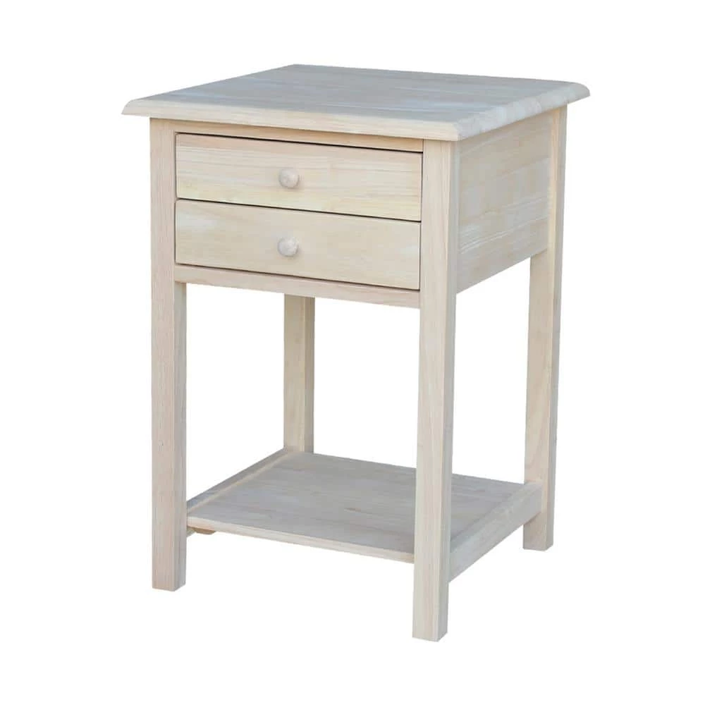 Unfinished Lamp Table with 2-Drawer by International Concepts 14 Unfinished Lamp Table with 2-Drawer by International Concepts - Image 14