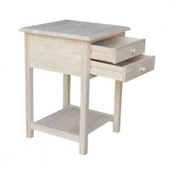 Unfinished Lamp Table with 2-Drawer by International Concepts 24 Unfinished Lamp Table with 2-Drawer by International Concepts -International Concepts Sales unfinished international concepts end side tables ot 92 44 1000