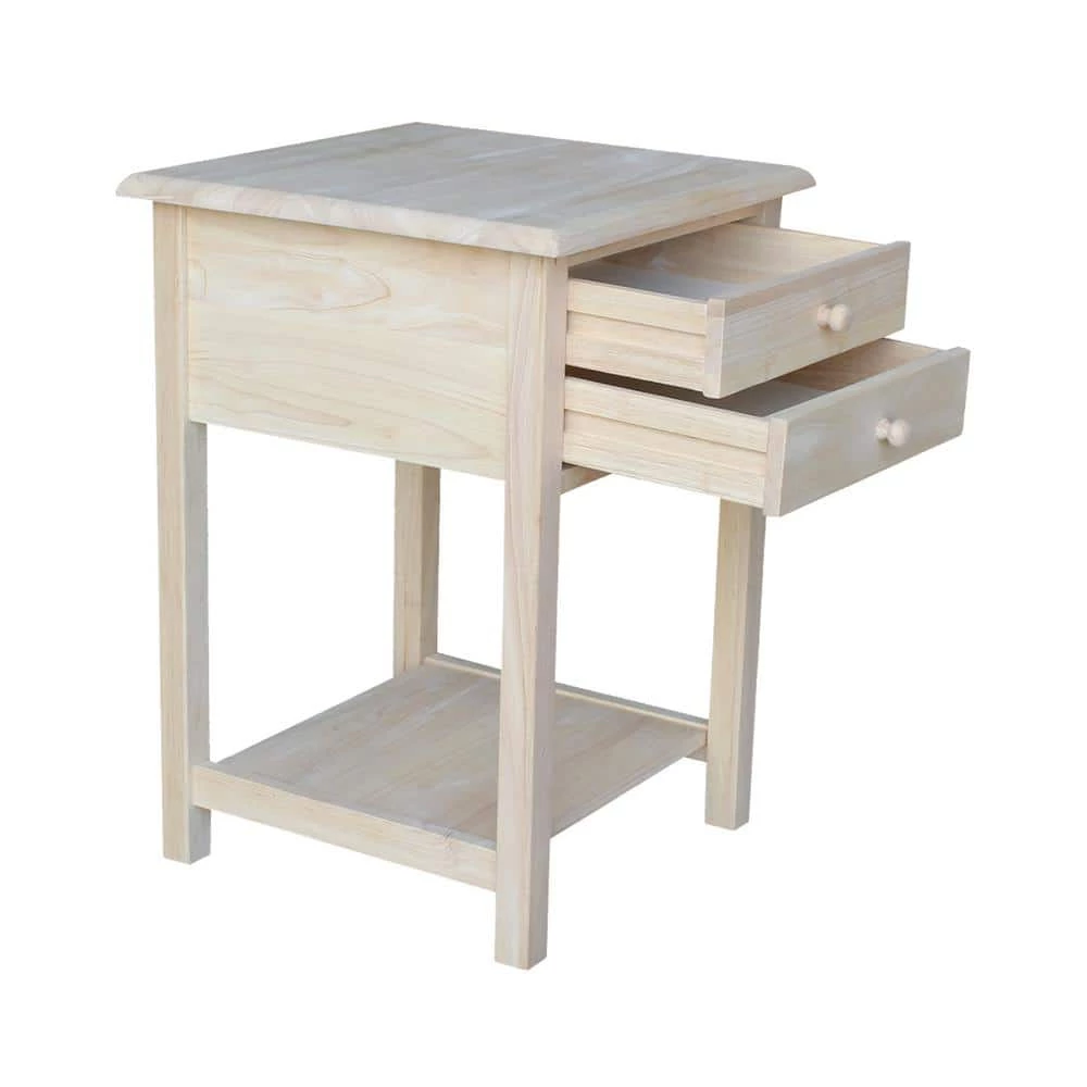 Unfinished Lamp Table with 2-Drawer by International Concepts 11 Unfinished Lamp Table with 2-Drawer by International Concepts - Image 11