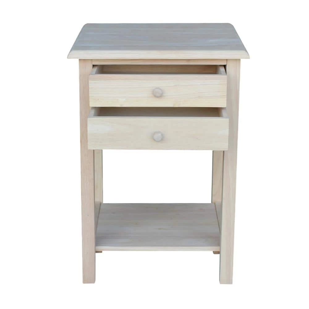 Unfinished Lamp Table with 2-Drawer by International Concepts 9 Unfinished Lamp Table with 2-Drawer by International Concepts - Image 9