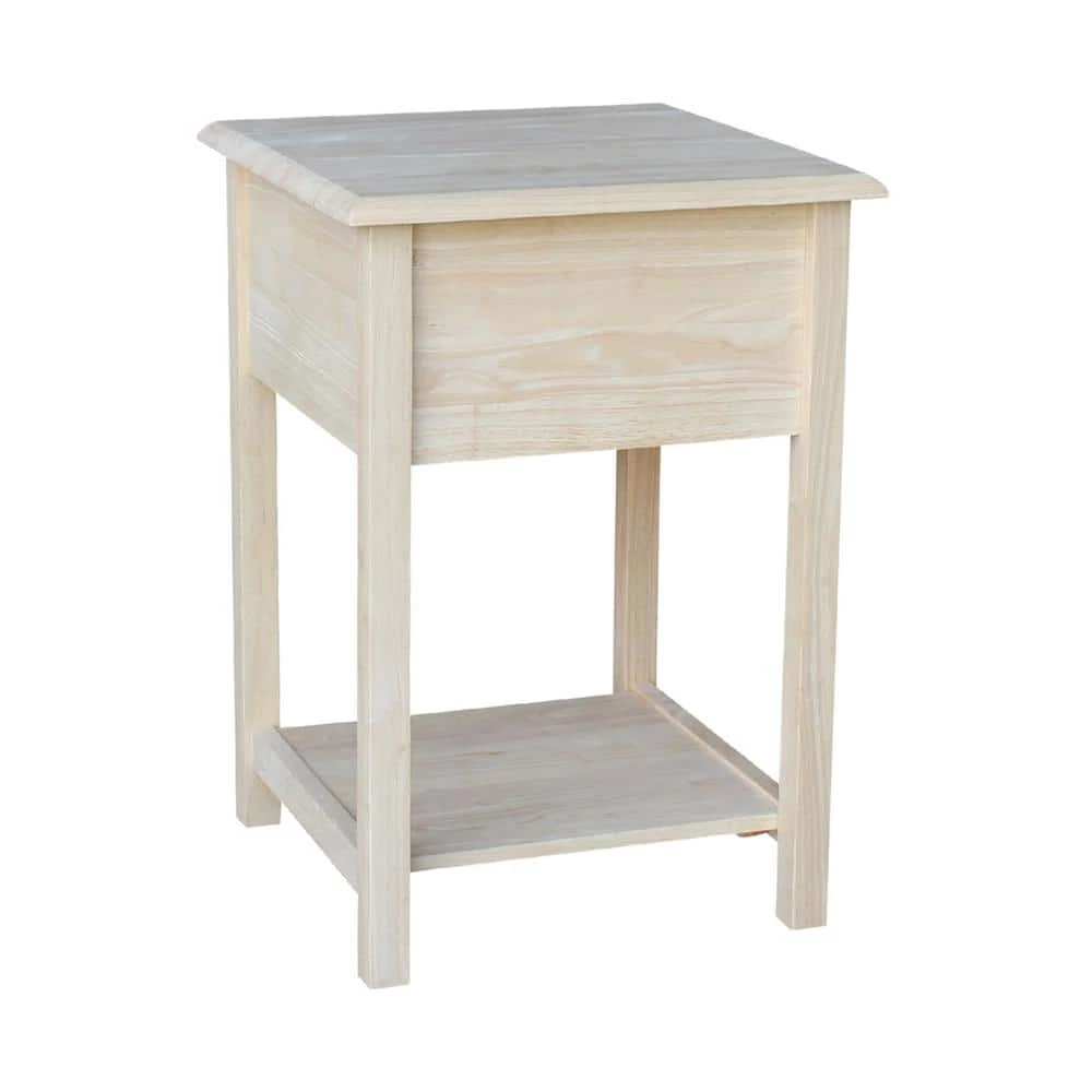 Unfinished Lamp Table with 2-Drawer by International Concepts 6 Unfinished Lamp Table with 2-Drawer by International Concepts - Image 6