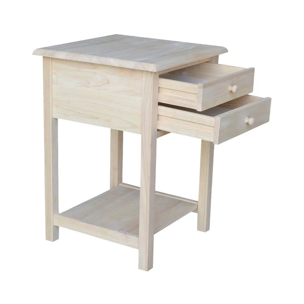 Unfinished Lamp Table with 2-Drawer by International Concepts 7 Unfinished Lamp Table with 2-Drawer by International Concepts - Image 7