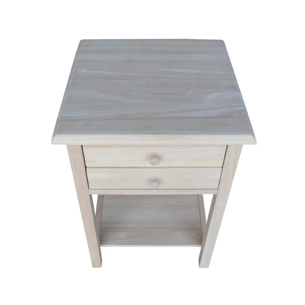 Unfinished Lamp Table with 2-Drawer by International Concepts 4 Unfinished Lamp Table with 2-Drawer by International Concepts - Image 4