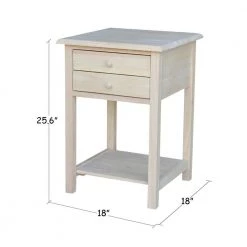 Unfinished Lamp Table with 2-Drawer by International Concepts 21 Unfinished Lamp Table with 2-Drawer by International Concepts -International Concepts Sales unfinished international concepts end side tables ot 92 c3 1000