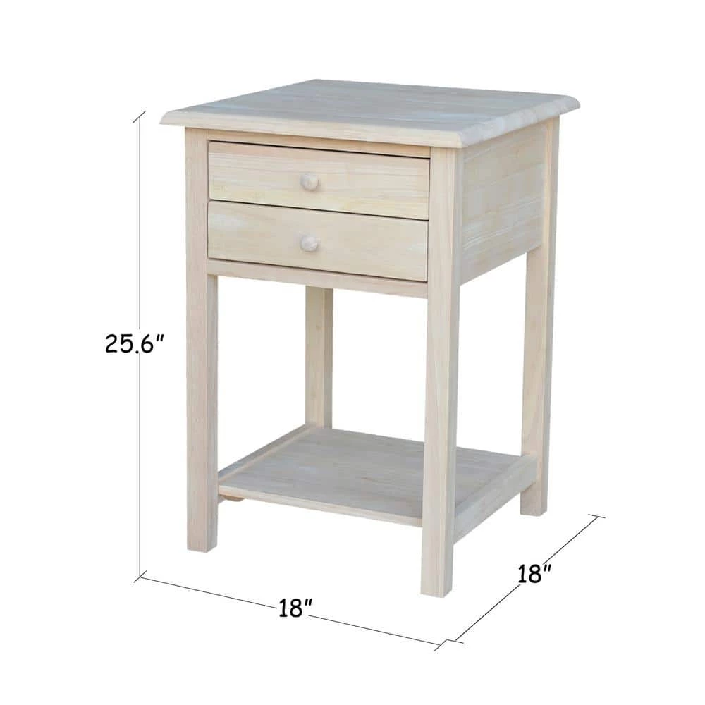 Unfinished Lamp Table with 2-Drawer by International Concepts 8 Unfinished Lamp Table with 2-Drawer by International Concepts - Image 8