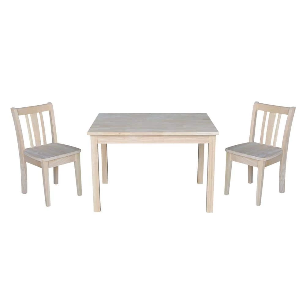 Jorden Ready to Finish 3-Piece Kid's Table and Chair Set by International Concepts 1 Jorden Ready to Finish 3-Piece Kid's Table and Chair Set by International Concepts