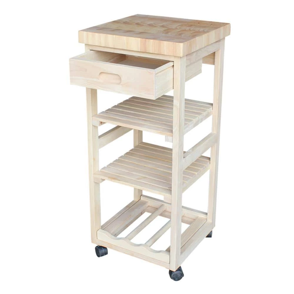 Unfinished Kitchen Cart With Drawer by International Concepts 6 Unfinished Kitchen Cart With Drawer by International Concepts - Image 6