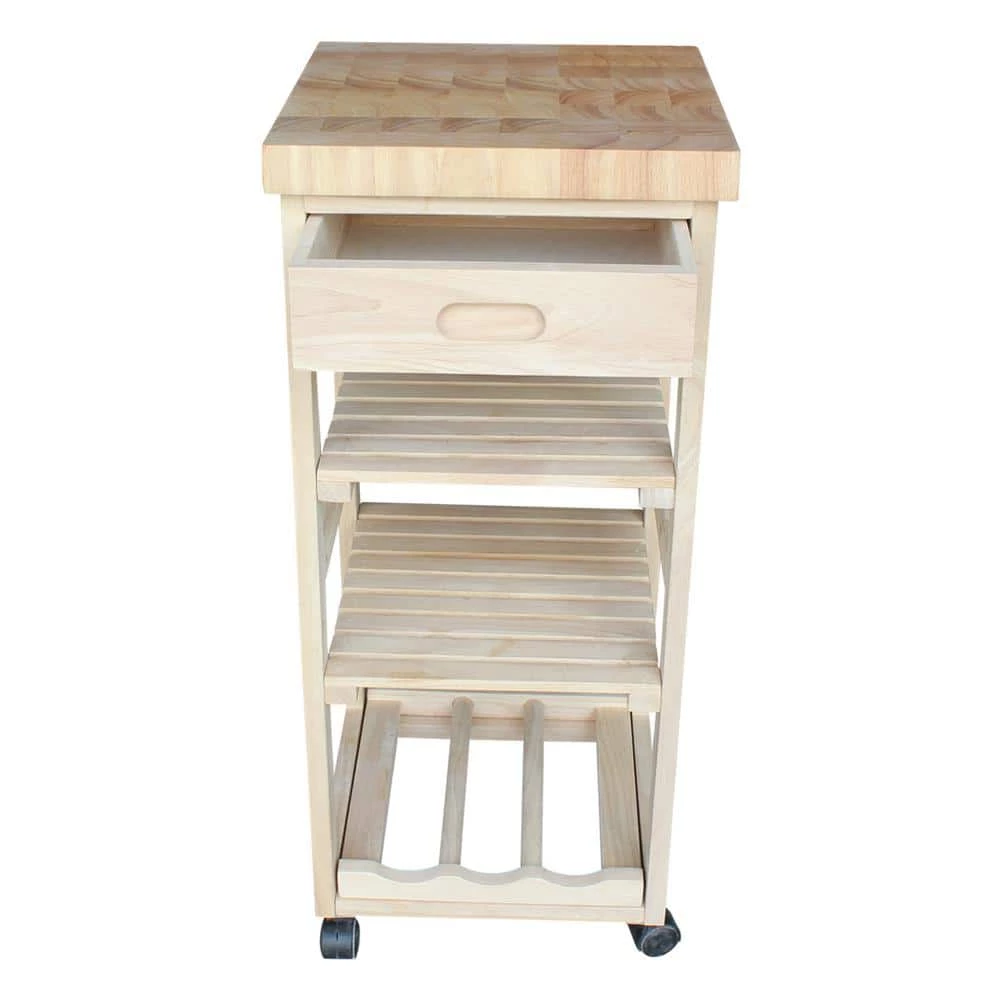 Unfinished Kitchen Cart With Drawer by International Concepts 7 Unfinished Kitchen Cart With Drawer by International Concepts - Image 7