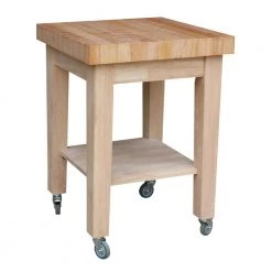 Unfinished Kitchen Cart with Shelf by International Concepts 8 Unfinished Kitchen Cart with Shelf by International Concepts -International Concepts Sales unfinished international concepts kitchen carts wc 2424 4f 1000