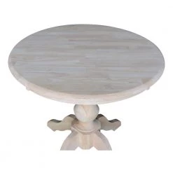 Sophia 30 in. Unfinished Round Solid Wood Pedestal Table by International Concepts -International Concepts Sales unfinished international concepts kitchen dining tables k 30rt 11b 4f 1000