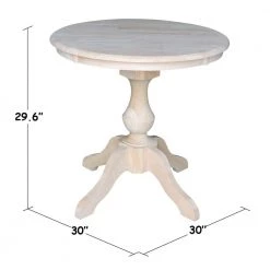Sophia 30 in. Unfinished Round Solid Wood Pedestal Table by International Concepts -International Concepts Sales unfinished international concepts kitchen dining tables k 30rt 11b c3 1000