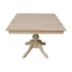 Unfinished Solid Wood 36 in Square Pedestal Table by International Concepts -International Concepts Sales unfinished international concepts kitchen dining tables k 3636tp 11b a0 1000