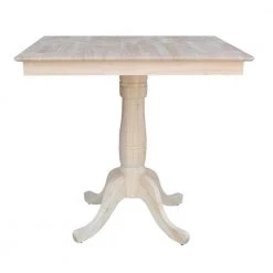 Unfinished Solid Wood 36 in Square Pedestal Table by International Concepts -International Concepts Sales unfinished international concepts kitchen dining tables k 3636tp 30p 6b a0 1000