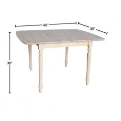 Unfinished Turned Leg Dining Table by International Concepts -International Concepts Sales unfinished international concepts kitchen dining tables k t36x 330t 40 1000