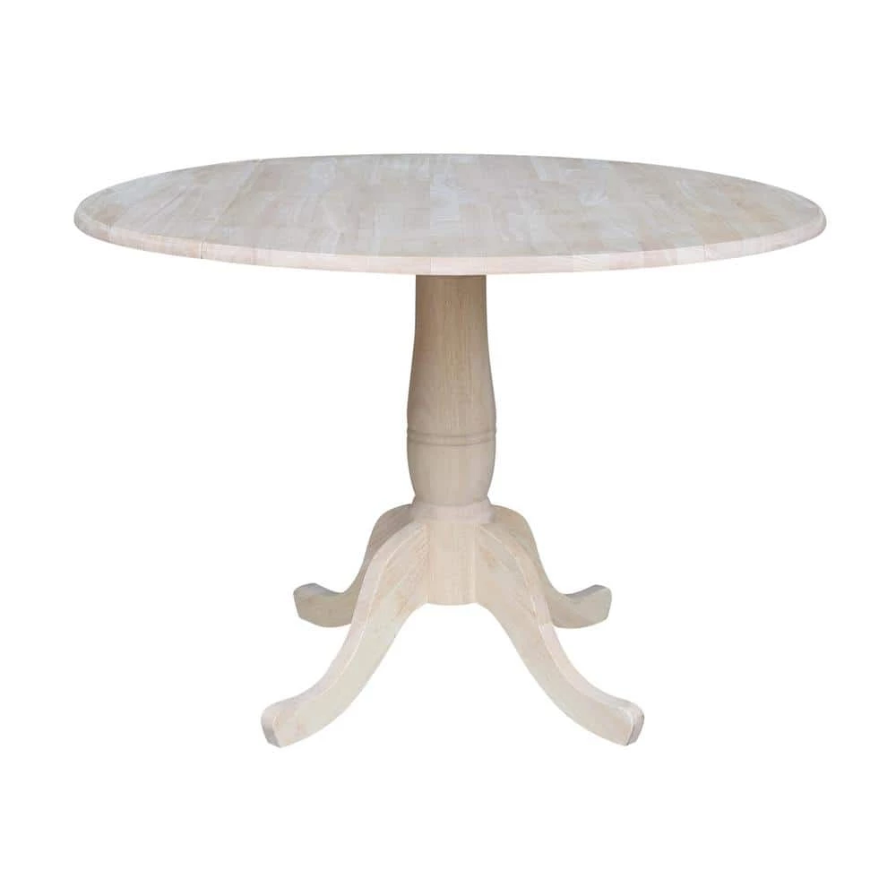 Unfinished Round Drop Leaf Dining Table by International Concepts 10 Unfinished Round Drop Leaf Dining Table by International Concepts - Image 10