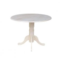 Unfinished Round Drop Leaf Dining Table by International Concepts