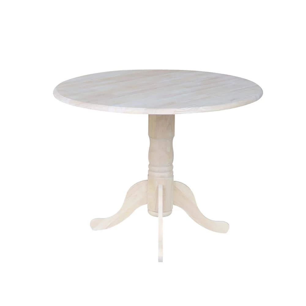 Unfinished Round Drop Leaf Dining Table by International Concepts 1 Unfinished Round Drop Leaf Dining Table by International Concepts