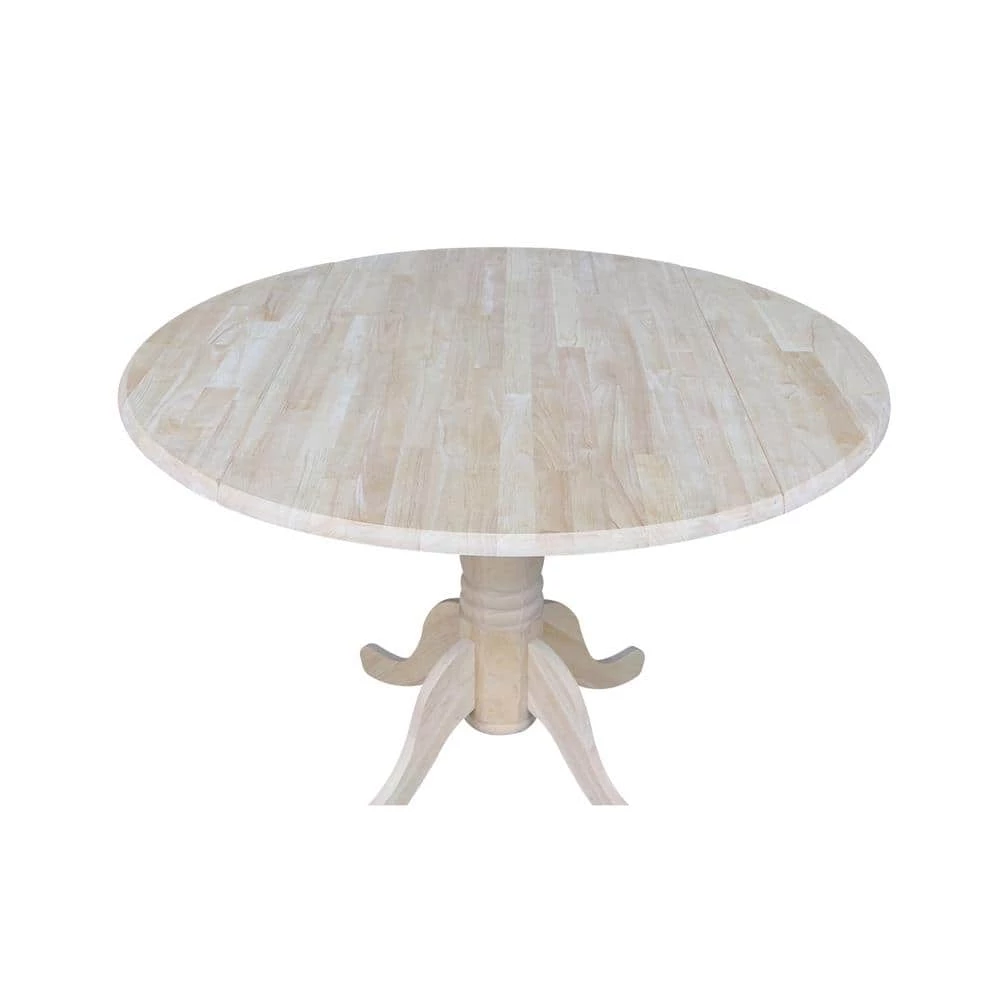 Unfinished Round Drop Leaf Dining Table by International Concepts 8 Unfinished Round Drop Leaf Dining Table by International Concepts - Image 8