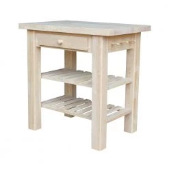 Unfinished Kitchen Utility Table with Drawer by International Concepts -International Concepts Sales unfinished international concepts kitchen prep tables wc 3624 4f 1000