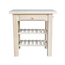 Unfinished Kitchen Utility Table with Drawer by International Concepts