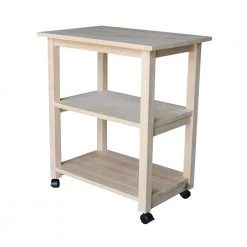 Unfinished Microwave Cart with Shelves by International Concepts -International Concepts Sales unfinished international concepts microwave carts 185 c3 1000