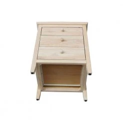 Unfinished Solid Wood 3-Drawer Nightstand by International Concepts -International Concepts Sales unfinished international concepts nightstands bd 8013 1d 1000
