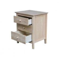 Unfinished Solid Wood 3-Drawer Nightstand by International Concepts -International Concepts Sales unfinished international concepts nightstands bd 8013 77 1000