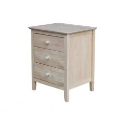 Unfinished Solid Wood 3-Drawer Nightstand by International Concepts -International Concepts Sales unfinished international concepts nightstands bd 8013 c3 1000