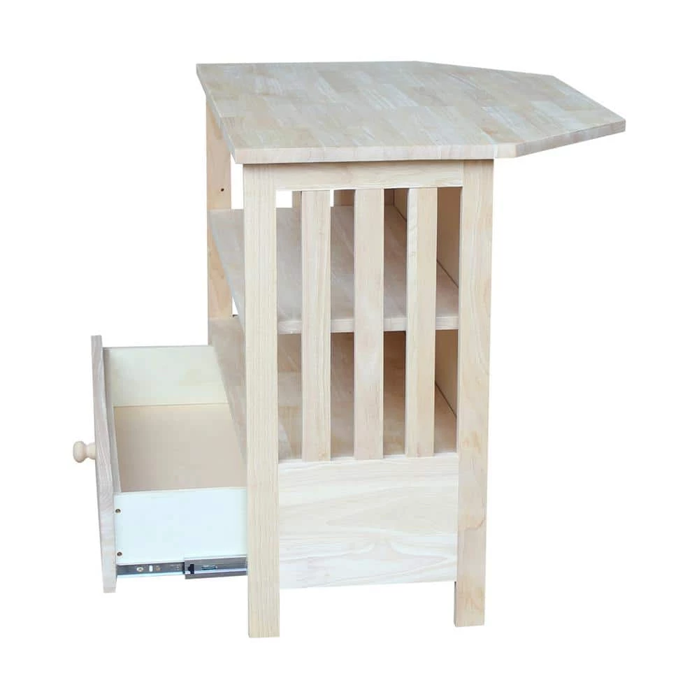 Mission 35 in. Unfinished Wood Corner TV Stand with 1 Drawer Fits TVs Up to 36 in. with Cable Management by International Concepts 9 Mission 35 in. Unfinished Wood Corner TV Stand with 1 Drawer Fits TVs Up to 36 in. with Cable Management by International Concepts - Image 9
