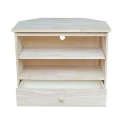 Mission 35 in. Unfinished Wood Corner TV Stand with 1 Drawer Fits TVs Up to 36 in. with Cable Management by International Concepts 17 Mission 35 in. Unfinished Wood Corner TV Stand with 1 Drawer Fits TVs Up to 36 in. with Cable Management by International Concepts -International Concepts Sales unfinished international concepts tv stands tv 27 4f 1000