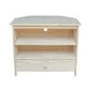 Mission 35 in. Unfinished Wood Corner TV Stand with 1 Drawer Fits TVs Up to 36 in. with Cable Management by International Concepts