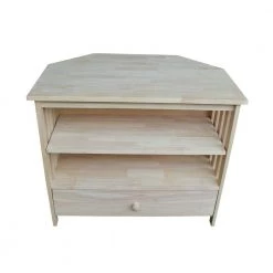 Mission 35 in. Unfinished Wood Corner TV Stand with 1 Drawer Fits TVs Up to 36 in. with Cable Management by International Concepts 13 Mission 35 in. Unfinished Wood Corner TV Stand with 1 Drawer Fits TVs Up to 36 in. with Cable Management by International Concepts -International Concepts Sales unfinished international concepts tv stands tv 27 a0 1000