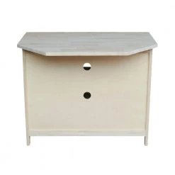 Mission 35 in. Unfinished Wood Corner TV Stand with 1 Drawer Fits TVs Up to 36 in. with Cable Management by International Concepts 20 Mission 35 in. Unfinished Wood Corner TV Stand with 1 Drawer Fits TVs Up to 36 in. with Cable Management by International Concepts -International Concepts Sales unfinished international concepts tv stands tv 27 fa 1000