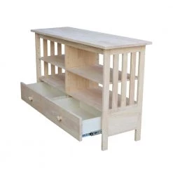 Mission 48 in. Unfinished Wood TV Stand with 2 Drawer Fits TVs Up to 50 in. with Cable Management by International Concepts -International Concepts Sales unfinished international concepts tv stands tv 31 1f 1000
