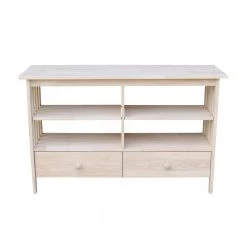 Mission 48 in. Unfinished Wood TV Stand with 2 Drawer Fits TVs Up to 50 in. with Cable Management by International Concepts -International Concepts Sales unfinished international concepts tv stands tv 31 31 1000
