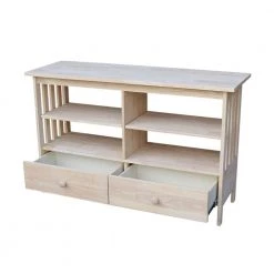 Mission 48 in. Unfinished Wood TV Stand with 2 Drawer Fits TVs Up to 50 in. with Cable Management by International Concepts -International Concepts Sales unfinished international concepts tv stands tv 31 44 1000