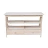 Mission 48 in. Unfinished Wood TV Stand with 2 Drawer Fits TVs Up to 50 in. with Cable Management by International Concepts
