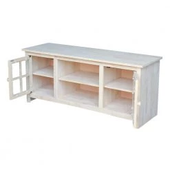 54 in. Unfinished Wood TV Stand Fits TVs Up to 60 in. with Storage Doors by International Concepts -International Concepts Sales unfinished international concepts tv stands tv 56 4f 1000