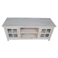 54 in. Unfinished Wood TV Stand Fits TVs Up to 60 in. with Storage Doors by International Concepts -International Concepts Sales unfinished international concepts tv stands tv 56 a0 1000