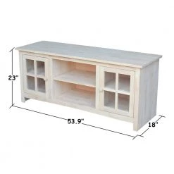 54 in. Unfinished Wood TV Stand Fits TVs Up to 60 in. with Storage Doors by International Concepts -International Concepts Sales unfinished international concepts tv stands tv 56 c3 1000