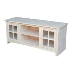 54 in. Unfinished Wood TV Stand Fits TVs Up to 60 in. with Storage Doors by International Concepts -International Concepts Sales unfinished international concepts tv stands tv 56 fa 1000