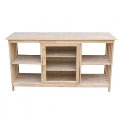 56 in. Unfinished Wood TV Stand Fits TVs Up to 60 in. with Storage Doors by International Concepts -International Concepts Sales unfinished international concepts tv stands tv 58 31 1000