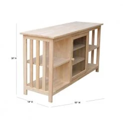56 in. Unfinished Wood TV Stand Fits TVs Up to 60 in. with Storage Doors by International Concepts -International Concepts Sales unfinished international concepts tv stands tv 58 40 1000