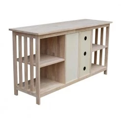 56 in. Unfinished Wood TV Stand Fits TVs Up to 60 in. with Storage Doors by International Concepts -International Concepts Sales unfinished international concepts tv stands tv 58 66 1000