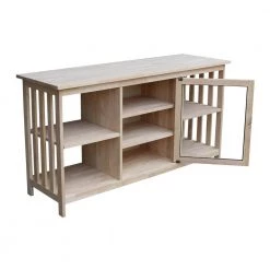 56 in. Unfinished Wood TV Stand Fits TVs Up to 60 in. with Storage Doors by International Concepts -International Concepts Sales unfinished international concepts tv stands tv 58 77 1000