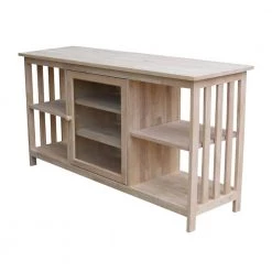 56 in. Unfinished Wood TV Stand Fits TVs Up to 60 in. with Storage Doors by International Concepts -International Concepts Sales unfinished international concepts tv stands tv 58 a0 1000