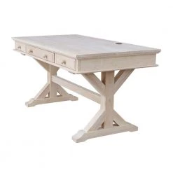 60 in. Rectangular Unfinished 3 Drawer Writing Desk with Keyboard Tray by International Concepts -International Concepts Sales unfinished international concepts writing desks k of64t 64c 40 1000