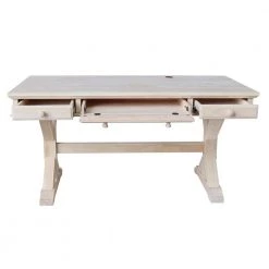 60 in. Rectangular Unfinished 3 Drawer Writing Desk with Keyboard Tray by International Concepts -International Concepts Sales unfinished international concepts writing desks k of64t 64c 77 1000