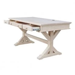 60 in. Rectangular Unfinished 3 Drawer Writing Desk with Keyboard Tray by International Concepts -International Concepts Sales unfinished international concepts writing desks k of64t 64c fa 1000